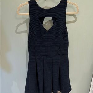 A.Moss navy dress with cutout detail and zip back. EUC